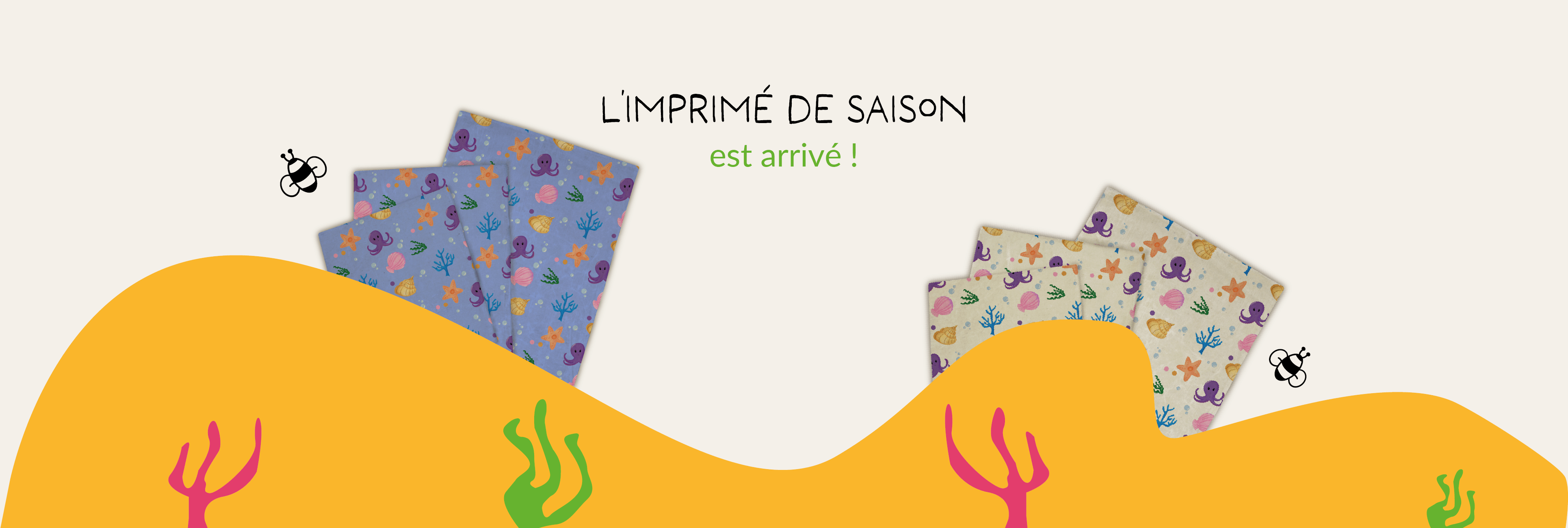 Imprime de saison sous l'océan, unique fait avec amour